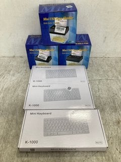 3 X MINI USB PAPER SHREDDERS TO INCLUDE 3 X MINI KEYBOARDS: LOCATION - E4