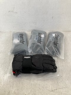 4 X PAIR OF DEVEMBR SKIING GLOVES IN BLACK SIZE: L - RRP - £140: LOCATION - G13