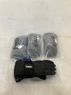 4 X PAIR OF DEVEMBR SKIING GLOVES IN BLACK SIZE: S - RRP - £140: LOCATION - G14