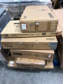 PALLET OF ASSORTED INCOMPLETE FLATPACK FURNITURE COMPONENTS TO INCLUDE MALVERN 2 DOOR WARDROBE IN WHITE (BOX 2 OF 2 ONLY): LOCATION - A4 (KERBSIDE PALLET DELIVERY)