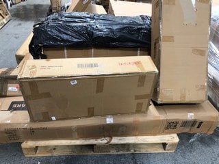 PALLET OF ASSORTED INCOMPLETE FLATPACK FURNITURE ITEMS TO INCLUDE 2 X WOODEN SHOE CABINETS IN OAK (BOXES 2 OF 2 ONLY): LOCATION - A5 (KERBSIDE PALLET DELIVERY)