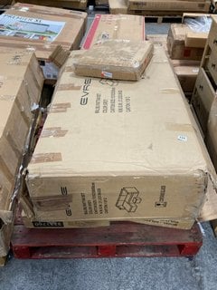 PALLET OF ASSORTED INCOMPLETE FLATPACK FURNITURE ITEMS TO INCLUDE EVRE MALIBU RATTAN GARDEN SET IN GREY (BOX 1 OF 2 ONLY): LOCATION - A5 (KERBSIDE PALLET DELIVERY)