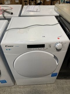 CANDY 9KG VENTED TUMBLE DRYER IN WHITE: MODEL CSEV9DF80 - RRP £269: LOCATION - A1