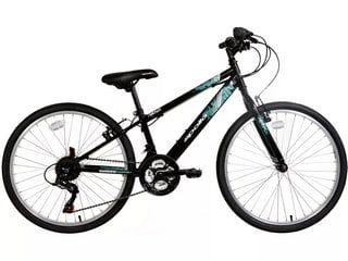 APOLLO VORTICE JUNIOR HYBRID BIKE - 24 INCH WHEEL IN BLACK/GREEN - RRP £185: LOCATION - A2