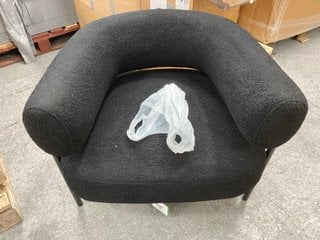 ICON BOUCLE FABRIC ACCENT CHAIR IN BLACK - RRP £229: LOCATION - A5