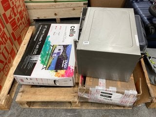 PALLET OF ASSORTED ELECTRICAL APPLIANCES TO INCLUDE PANASONIC NN-E28JBM MICROWAVE OVEN IN BLACK: LOCATION - A6 (KERBSIDE PALLET DELIVERY)