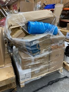 PALLET OF ASSORTED PACKAGING ITEMS TO INCLUDE BOX OF BRITISH PAPER KRAFT PAPER: LOCATION - A7 (KERBSIDE PALLET DELIVERY)