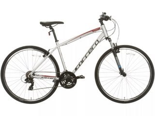 CARRERA CROSSFIRE 1 MENS HYBRID BIKE IN SILVER - RRP £335: LOCATION - A3