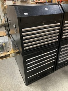 5 DRAWER METAL LOCKABLE TOOL CHEST IN BLACK TO ALSO INCLUDE 6 DRAWER METAL LOCKABLE TOOL CHEST WITH TOP STORAGE IN BLACK: LOCATION - A3