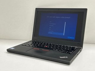 LENOVO THINKPAD X270 256GB LAPTOP: MODEL NO 20K5S5S803 (UNIT ONLY). INTEL CORE I5-6300U @ 2.40GHZ, 8GB RAM, 12.5" SCREEN, INTEL HD GRAPHICS 520 [JPTM128158]