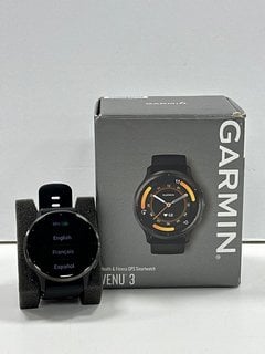 GARMIN VENU 3 HEALTH & FITNESS SMARTWATCH. (WITH BOX AND CHARGER CABLE) [JPTM128064]