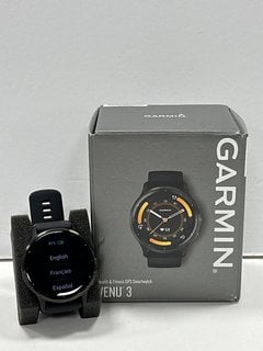 GARMIN VENU 3 HEALTH & FITNESS SMARTWATCH IN BLACK. (WITH BOX AND CHARGER CABLE) [JPTM128069]