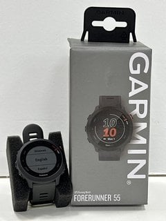 GARMIN FORERUNNER 55 GPS RUNNING SMARTWATCH IN BLACK. (WITH BOX AND CHARGER CABLE) [JPTM128088]