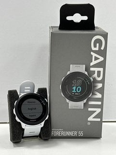 GARMIN FORERUNNER 55 GPS RUNNING SMARTWATCH IN WHITE. (WITH BOX AND CHARGER CABLE) [JPTM128092]