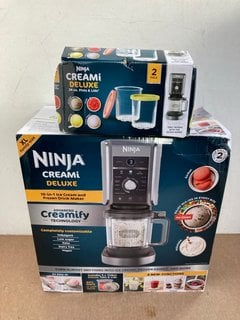 NINJA CREAMI DELUXE 10 IN 1 ICE CREAM & FROZEN DRINK MAKER TO ALSO INCLUDE NINJA CREAMI DELUXE 24OZ PINTS & LIDS - COMBINED RRP £210.00: LOCATION - C5