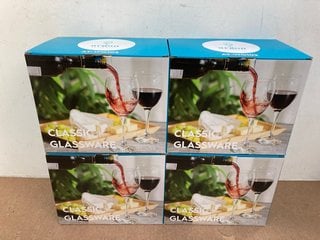 4 X BOXES OF 6 ARGON 340ML WINE GLASSES: LOCATION - C4