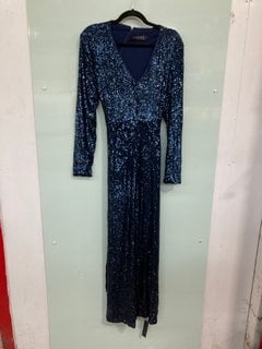 SIRENS LONDON SEQUIN JUMPSUIT IN NAVY - UK SIZE 14 - RRP £280.00: LOCATION - C3