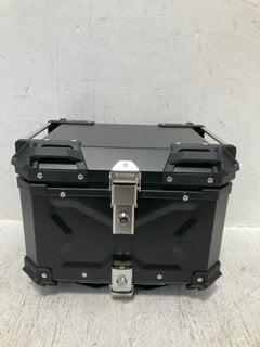 ALUMINIUM MOTORCYCLE BOX IN BLACK: LOCATION - A2