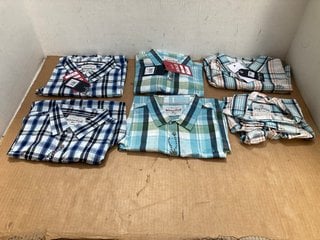 QTY OF ASSORTED MENS CLOTHING ITEMS TO INCLUDE WEIRD FISH JUDD ORGANIC SHORT SLEEVE CHECK SHIRT IN ECRU UK SIZE XL: LOCATION - A4