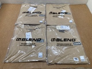 4 X BLEND OASIS T-SHIRT IN BROWN UK SIZE L, 2XL: LOCATION - A4