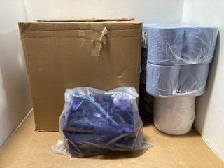 BOX OF SUPAGREEN GIANT TOILET ROLLS - 6 ROLLS X 300 METRES TO INCLUDE BOX OF SUREFAST SF-T-75 FLAT ROOF INSULATION TUBE WASHER: LOCATION - A4