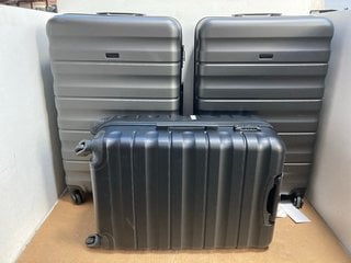 3 X JOHN LEWIS & PARTNERS SUITCASES TO INCLUDE LARGE 75CM GREY SUITCASE: LOCATION - A8