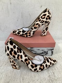 MODA IN PELLA DARLENE LEOPARD PRINT PONY HIGH HEEL SHOES UK SIZE 6.5 - RRP £110: LOCATION - B6