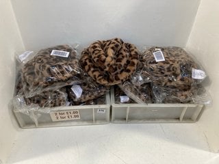 QTY OF HELENE BERMAN BUCKET HATS IN BROWN LEOPARD: LOCATION - B5