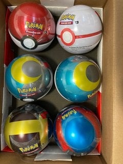 6 X POKÉMON POKE BALL TIN - STYLE AT RANDOM GAME: LOCATION - B4