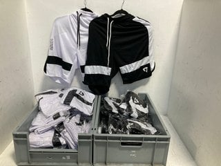 QTY OF MAX'S BASKETBALL SHORTS IN BLACK/WHITE UK SIZE M, L, XL, 2XL: LOCATION - B1