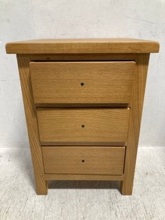 OAKWORLD ANCROFT WAXED OAK BEDSIDE CABINET - RRP £159: LOCATION - B1