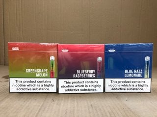 3 X BOXES OF CRYSTAL BAR DISPOSABLE VAPES TO INCLUDE BOX OF 20MG VAPES IN BLUE RAZZ LEMONADE - BBE: 29.09.2026 (PLEASE NOTE: 18+YEARS ONLY. ID MAY BE REQUIRED): LOCATION - D0