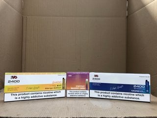 3 X BOXES OF DISPOSABLE VAPES TO INCLUDE BOX OF 20MG CRYSTAL BAR VAPES IN STARFRUIT MULBERRY LEMON FLAVOUR - BBE: 13.06.2026 (PLEASE NOTE: 18+YEARS ONLY. ID MAY BE REQUIRED): LOCATION - D0