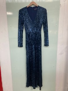 SIRENS LONDON SEQUIN JUMPSUIT IN NAVY - UK SIZE 8 - RRP £280.00: LOCATION - FRONT BOOTH