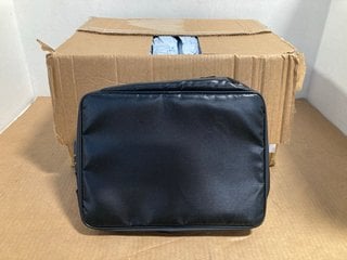 BOX OF BLACK LEATHER STORAGE BAGS: LOCATION - B7