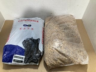 BAG OF ALL SEASONS WILD BIRD SEED TO INCLUDE BAG OF CAT VENIENCE CAT LITTER WOOD PELLETS: LOCATION - B9