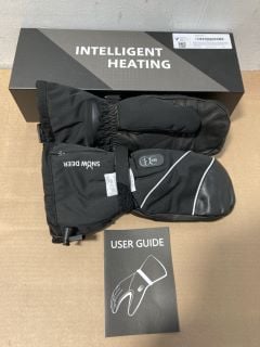 SNOW DEER INTELLIGENT HEATING GLOVES IN BLACK: LOCATION - B12