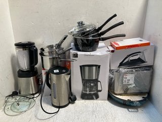 QTY OF ASSORTED HOUSEHOLD ITEMS TO INCLUDE JOHN LEWIS & PARTNERS 1.5L KETTLE IN GREY AND JOHN LEWIS & PARTNERS DRIP COFFEE MACHINE: LOCATION - A-1