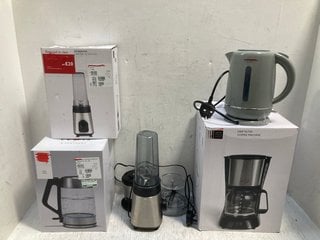 6 X ASSORTED HOUSEHOLD ITEMS TO INCLUDE JOHN LEWIS & PARTNERS GLASS KETTLE AND JOHN LEWIS & PARTNERS DRIP FILTER COFFEE MACHINE: LOCATION - A-1