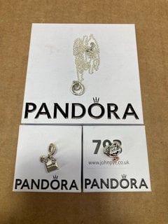 3 X PANDORA JEWELLERY IN VARIOUS SIZES TO INCLUDE LOVE YOU BEST FRIEND HEART CHARM: LOCATION - B15