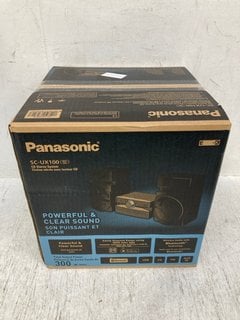 PANASONIC CD STEREO SYSTEM IN BLACK - MODEL: SC-UX100 - RRP £129: LOCATION - C15