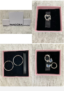 3 X PANDORA JEWELLERY IN VARIOUS SIZES TO INCLUDE PAIR OF STERLING SILVER HOOP EARRINGS: LOCATION - C15