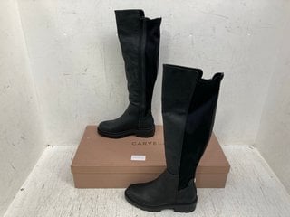 CARVELA WOMENS SYNTHETIC HIGH LEG BOOTS IN BLACK - SIZE UK 6: LOCATION - C15