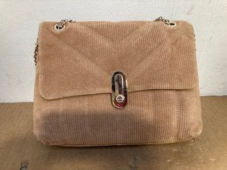 TED BAKER LEATHER PUFFER QUILT DETAIL CROSS BODY BAG IN CAMEL - RRP £150: LOCATION - C14