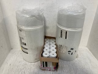 2 X ROLLED UP GEL CUSHION MATTRESSES TO ALSO INCLUDE QTY OF PAPER TILL ROLLS IN WHITE: LOCATION - C11