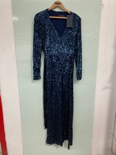 SIRENS LONDON SEQUIN JUMPSUIT IN NAVY - UK 12 - RRP £280.00: LOCATION - C8