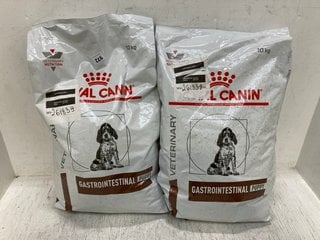 2 X PACKS OF ROYAL CANIN GASTROINTESTINAL PUPPY 10KG DOG BISCUITS - BBE 30/1/26: LOCATION - C8