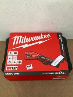 MILWAUKEE C12PC-201C M12 COMPACT CORDLESS PIPE CUTTER: LOCATION - C7