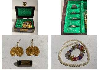 A CHINESE JEWELLERY BOX AND CONTENTS: LOCATION - BR8