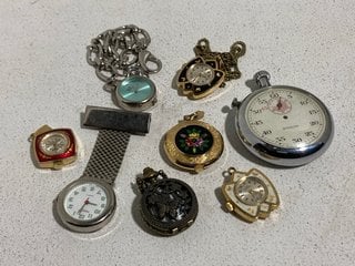 A COLLECTION OF VINTAGE FOB WATCHES ETC: LOCATION - BR8